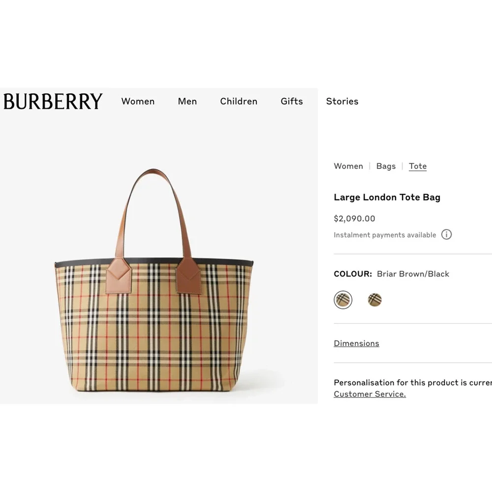 $2090 NEW BURBERRY London Check LARGE 2pc Tote Shopper Bag Purse! - Picture 3 of 14